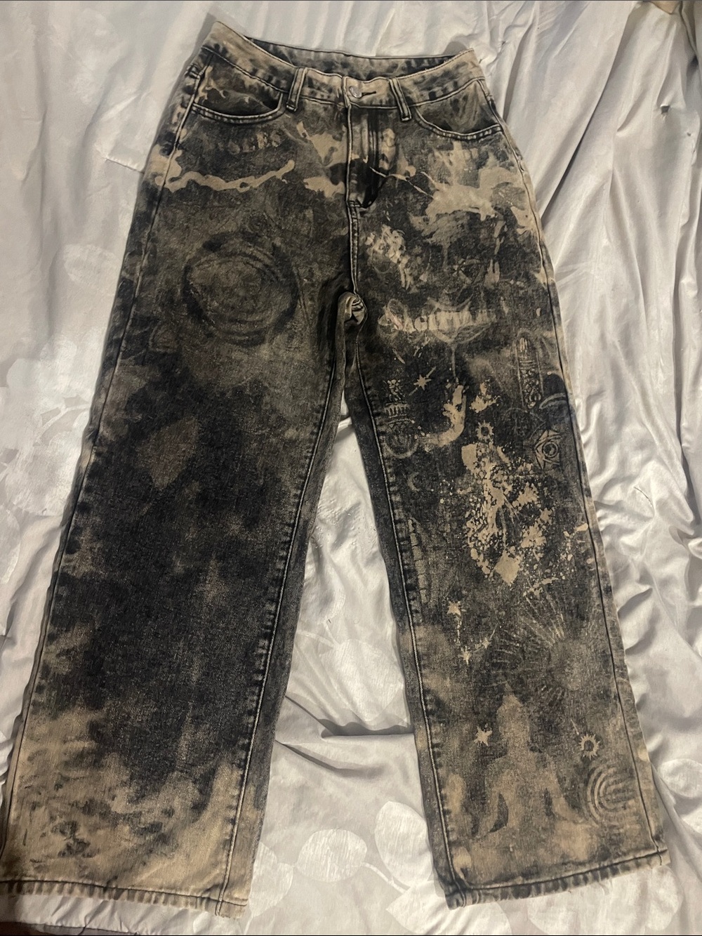 Unique woman’s graphic jeans